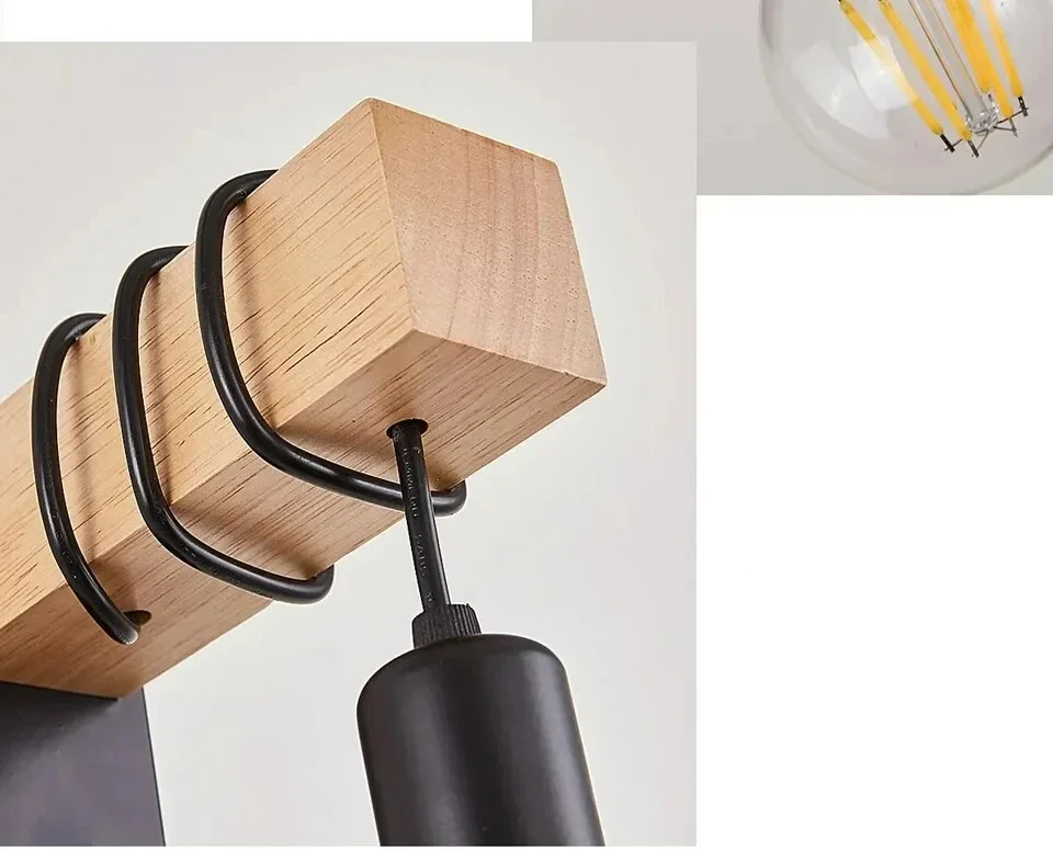 Heritage Forge Wall Light – Industrial Wood & Metal Wall Lamp | Vintage Loft Lighting
