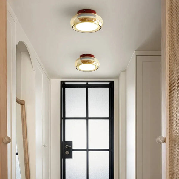 Vintage Acrylic LED Ceiling Light – Retro Flush Mount Lamp | Compact Modern Interior Lighting
