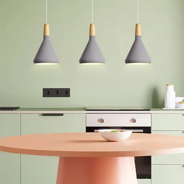 French Macaron Cone Pendant Light – Colourful Modern Hanging Lamp | Elegant Scandinavian Ceiling Lighting