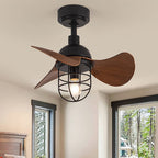 Walnora Ceiling Fan Light – Modern Dark Walnut Ceiling Fan with Integrated Lighting | Contemporary Compact Cooling & Ambient Illumination