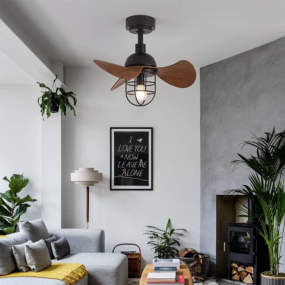 Walnora Ceiling Fan Light – Modern Dark Walnut Ceiling Fan with Integrated Lighting | Contemporary Compact Cooling & Ambient Illumination