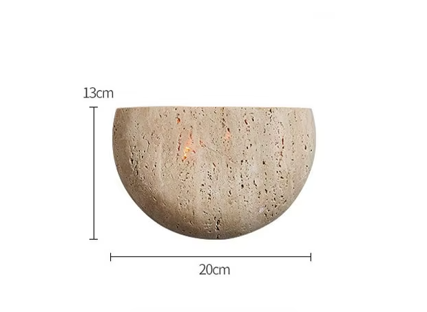 WABIKU Stone Wall Light – Wabi-Sabi LED Wall Lamp | Natural Stone Ambient Lighting | Japanese Zen Interior Design