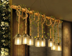 Vintage Farmhouse Chandelier – Five-Light Industrial Pendant | Rustic Café & Restaurant Lighting | Americana-Inspired Statement Piece