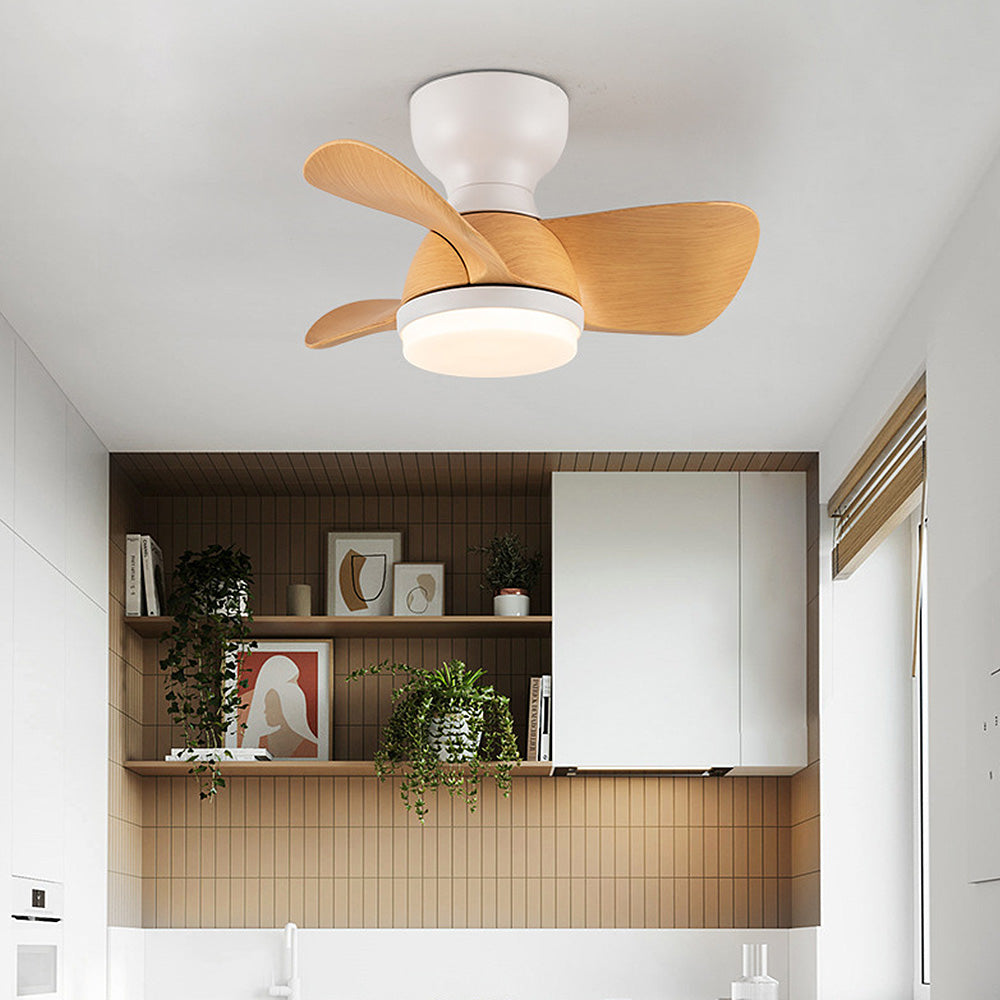 Modern Wooden LED Ceiling Fan Light – Minimalist Ceiling Fan with Integrated Lighting | Elegant Comfort & Contemporary Design