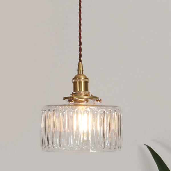 Celestique Vintage Crystal Pendant Light – Cylindrical Glass Hanging Lamp | Elegant Timeless Ceiling Lighting