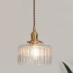 Celestique Vintage Crystal Pendant Light – Cylindrical Glass Hanging Lamp | Elegant Timeless Ceiling Lighting
