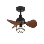 Walnora Ceiling Fan Light – Modern Dark Walnut Ceiling Fan with Integrated Lighting | Contemporary Compact Cooling & Ambient Illumination