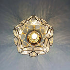 Floral Glass Ceiling Light – Vintage Inspired Flush Mount Lamp | Elegant Ambient Hallway Lighting