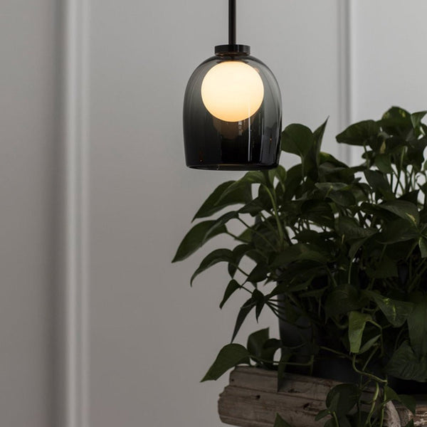 Smoke Glass Pendant Light – Modern Elegant Hanging Lamp | Contemporary Ambient Interior Lighting
