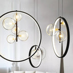 Industrial Glass Pendant Light – Modern Vintage Cage Chandelier | Elegant Ambient Interior Lighting