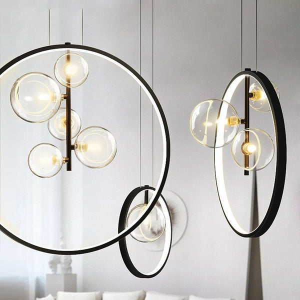 Industrial Glass Pendant Light – Modern Vintage Cage Chandelier | Elegant Ambient Interior Lighting