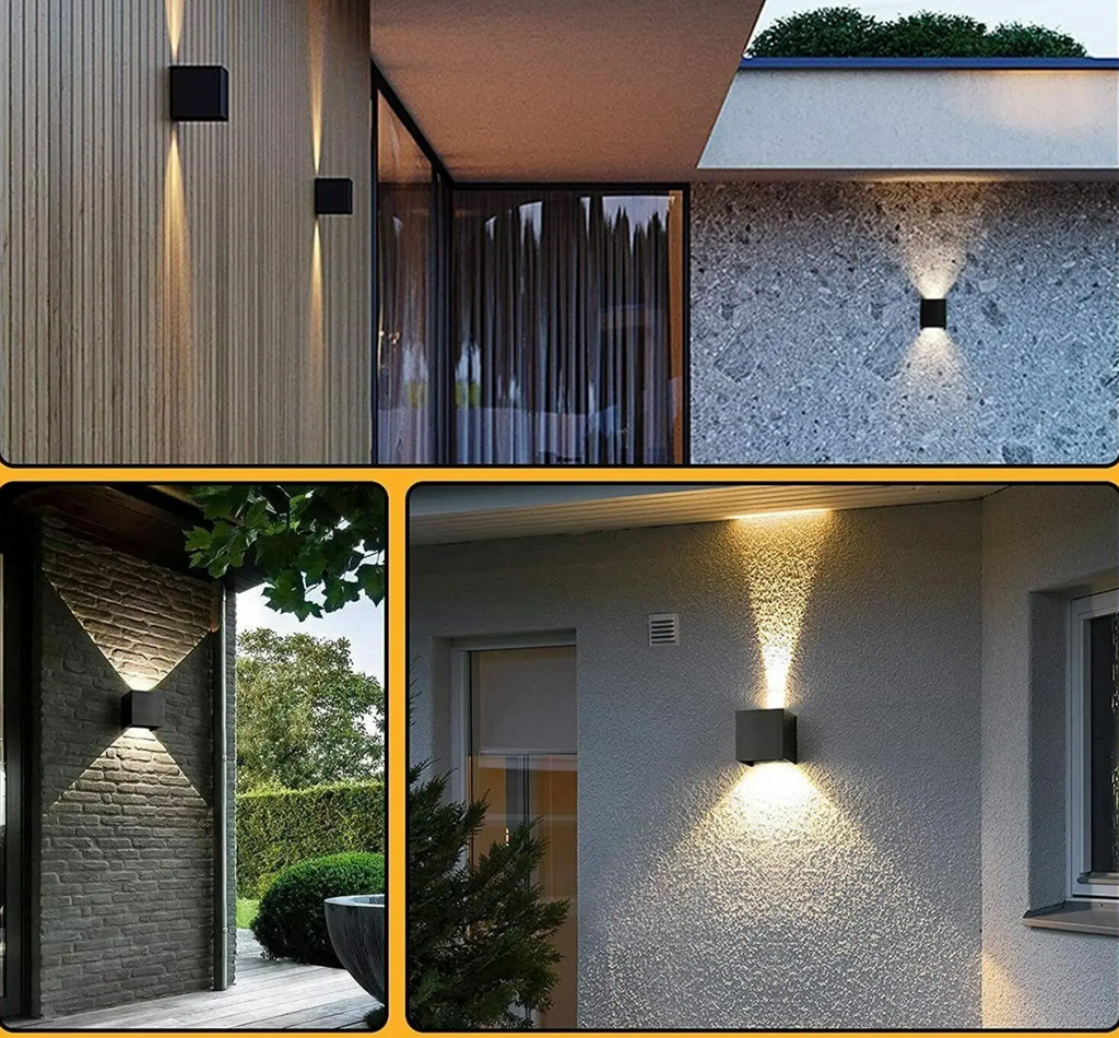CubeBeam LED Wall Lights Set of 4 – Adjustable Up & Down Outdoor Wall Lights | Modern Aluminium Lighting