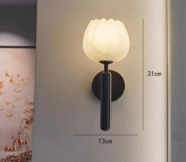 Roséluxe Marble Wall Light – Floral Designer Sconce | Luxury Copper & Marble Accent Lighting