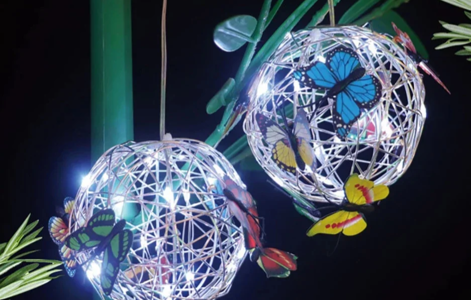 ButterflyGlow Solar Hanging Light – Waterproof LED Garden Lantern | Decorative Outdoor Sphere Light