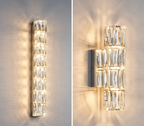 Crystal Luxe LED Wall Light – Stainless Steel Wall Lamp with Clear Glass Shade | Contemporary Ambient Lighting | Elegant Interior Feature