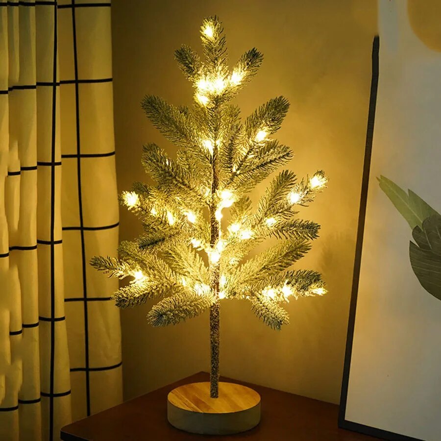 SnowGlow LED Christmas Tree Light – Mini Festive Table Tree | Warm White Decorative Night Light