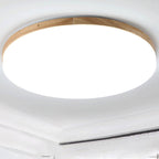 Round Acrylic LED Ceiling Light – Minimalist Wooden Ceiling Lamp | Modern Ambient Interior Lighting