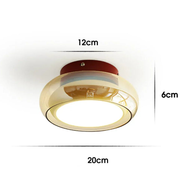 Vintage Acrylic LED Ceiling Light – Retro Flush Mount Lamp | Compact Modern Interior Lighting