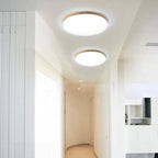 Round Acrylic LED Ceiling Light – Minimalist Wooden Ceiling Lamp | Modern Ambient Interior Lighting