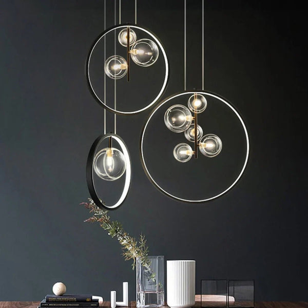 Industrial Glass Pendant Light – Modern Vintage Cage Chandelier | Elegant Ambient Interior Lighting