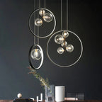 Industrial Glass Pendant Light – Modern Vintage Cage Chandelier | Elegant Ambient Interior Lighting