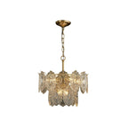 Embossed Crystal Plate Chandelier – Luxury Crystal Ceiling Light | Elegant Gold Statement Lighting