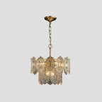 Embossed Crystal Plate Chandelier – Luxury Crystal Ceiling Light | Elegant Gold Statement Lighting