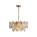 Embossed Crystal Plate Chandelier – Luxury Crystal Ceiling Light | Elegant Gold Statement Lighting