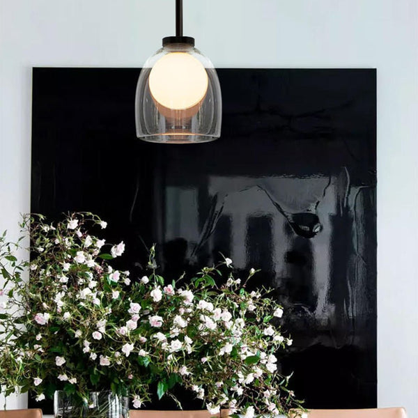 Smoke Glass Pendant Light – Modern Elegant Hanging Lamp | Contemporary Ambient Interior Lighting