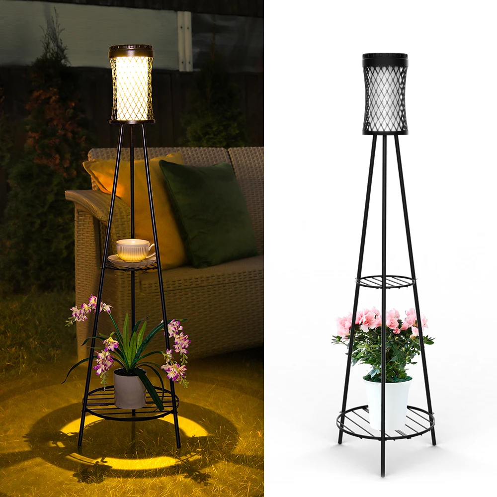 Florenza Lantern Stand – Solar Garden Light with Planter Holder | Decorative Outdoor Lighting for Gardens, Balconies & Terraces