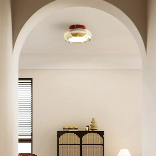 Vintage Acrylic LED Ceiling Light – Retro Flush Mount Lamp | Compact Modern Interior Lighting