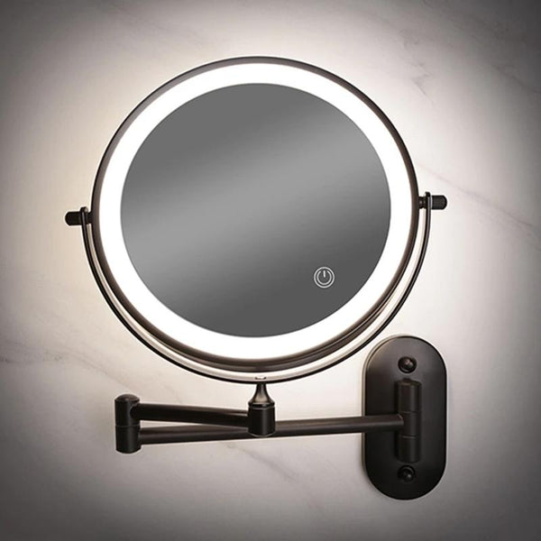LuxeView LED Vanity Mirror – Rechargeable Magnifying Bathroom Mirror | Adjustable 3-Colour Lighting
