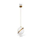 Crescent Globe Pendant Light – Modern Brass & Acrylic Chandelier | Luxury Ambient Ceiling Lighting