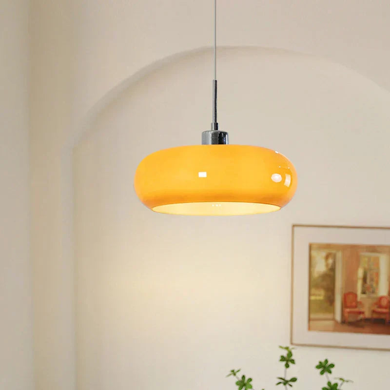 Sculpted Glass Pendant Light – Modern LED Ceiling Lamp | Contemporary Ambient Interior Lighting