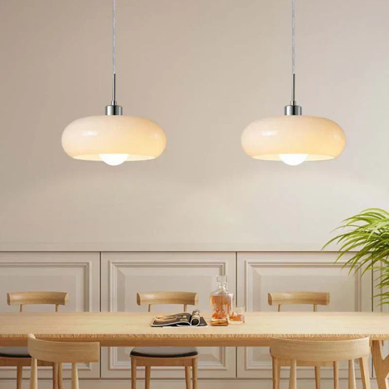 Sculpted Glass Pendant Light – Modern LED Ceiling Lamp | Contemporary Ambient Interior Lighting