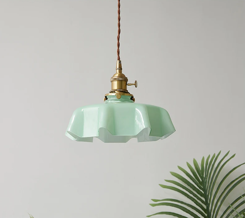 Cream Petal Glass Pendant Light – Scandinavian E26 Ceiling Lamp | Elegant Ambient Lighting | Contemporary Dining Room Feature