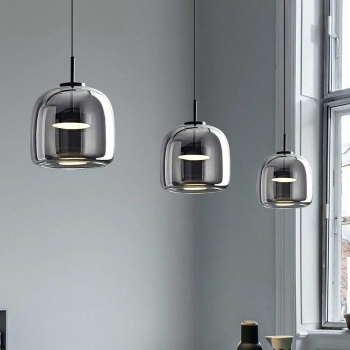 Noiréa Nordic Pendant Light – Scandinavian Black Glass Hanging Lamp | Modern Luxury Ceiling Lighting