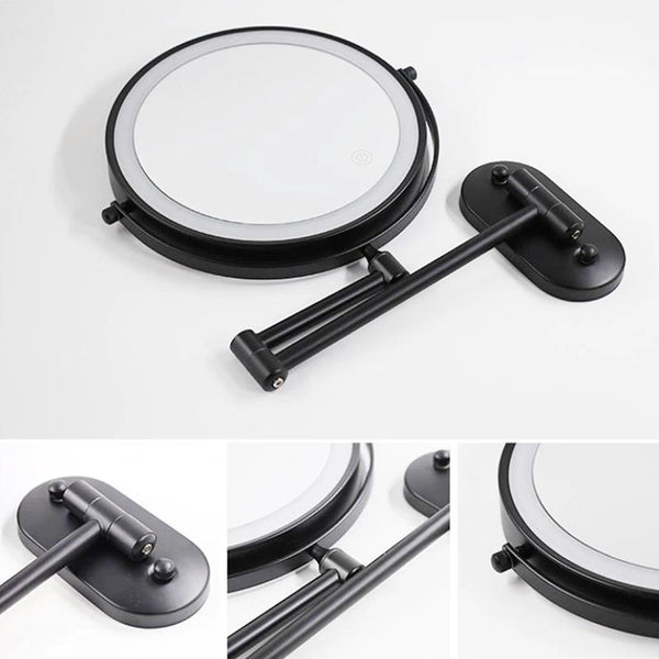 LuxeView LED Vanity Mirror – Rechargeable Magnifying Bathroom Mirror | Adjustable 3-Colour Lighting