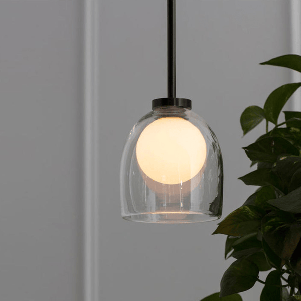 Smoke Glass Pendant Light – Modern Elegant Hanging Lamp | Contemporary Ambient Interior Lighting