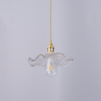 Floral Glass Pendant Light – Modern Brass Hanging Lamp | Elegant Ambient Interior Lighting