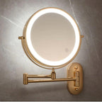PrestigeGlow LED Vanity Mirror – Rechargeable Magnifying Bathroom Mirror | Luxury Gold Beauty Mirror