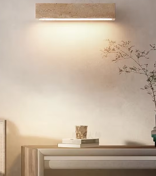 Zenora Stone Wall Light – Wabi-Sabi LED Wall Lamp | Natural Stone Ambient Lighting | Japandi Interior Elegance