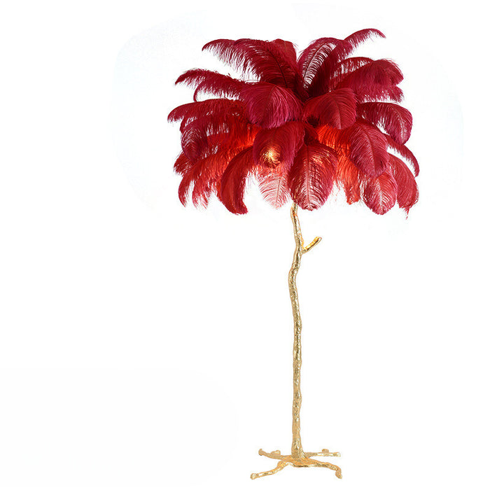Nordic Ostrich Feather Floor Lamp – Luxury Statement Lighting with Soft Ambient Glow
