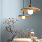 Dopwii Wooden Ceiling Light – Artistic Stained Glass Ceiling Lamp | Warm Modern Decorative Lighting