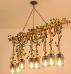 Vintage Farmhouse Chandelier – Five-Light Industrial Pendant | Rustic Café & Restaurant Lighting | Americana-Inspired Statement Piece