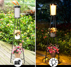 Florenza Lantern Stand – Solar Garden Light with Planter Holder | Decorative Outdoor Lighting for Gardens, Balconies & Terraces