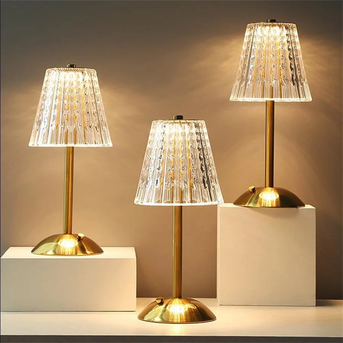 Aurielle Crystal Table Lamp – Rechargeable LED Lamp with Crystal Finish | Dimmable Cordless Ambient Lighting