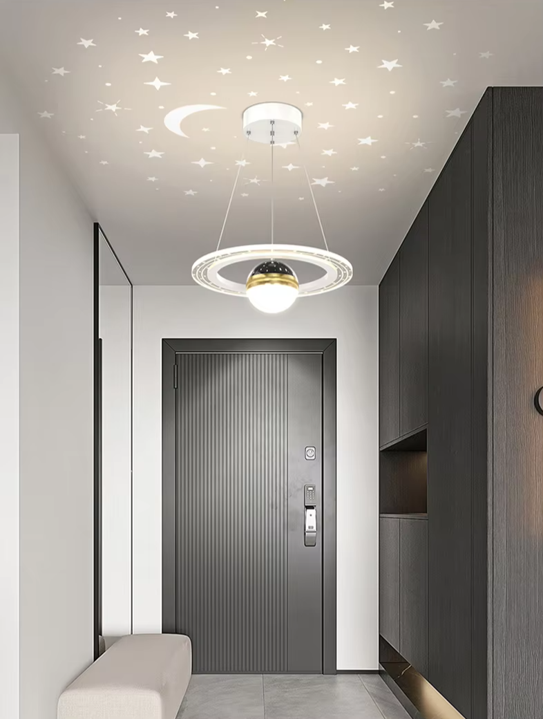 Celestira Projection Ceiling Light – Moon & Star LED Ceiling Lamp | Atmospheric Interior Lighting for Modern Spaces