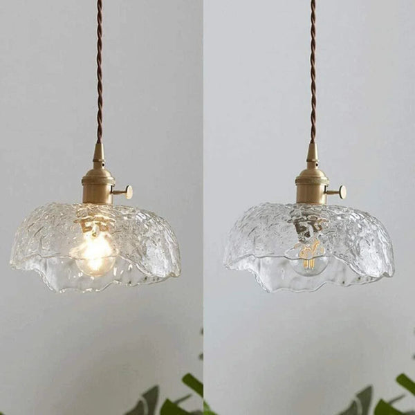 Brass Glass Pendant Light – Modern Elegant Hanging Lamp | Contemporary Ambient Interior Lighting