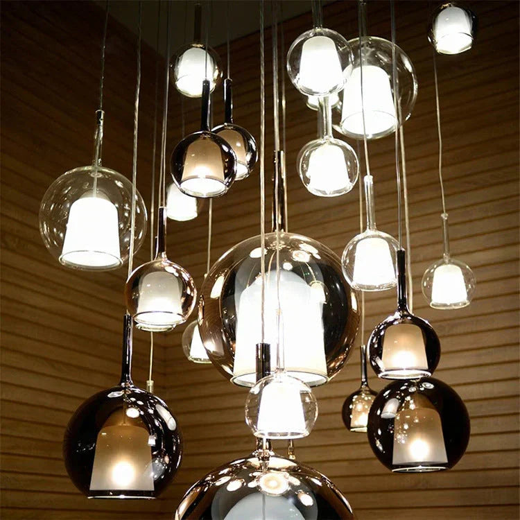 Scandinavian Glass Pendant Light – Modern LED Hanging Lamp | Minimalist Nordic Interior Lighting